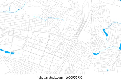 Bright vector map of Horlivka, Ukraine with fine tuning between road and water. Use this map as a background for your company or as a high-quality interior design.