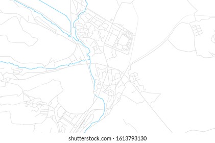 Bright vector map of Hrazdan, Armenia with fine tuning between road and water. Use this map as a background for your company or as a high-quality interior design.