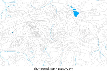 Bright vector map of Iserlohn, Germany with fine tuning between road and water. Use this map as a background for your company or as a high-quality interior design.