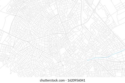 Bright vector map of Isparta, Turkey with fine tuning between road and water. Use this map as a background for your company or as a high-quality interior design.