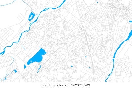 Bright vector map of Ivano-Frankivsk, Ukraine with fine tuning between road and water. Use this map as a background for your company or as a high-quality interior design.