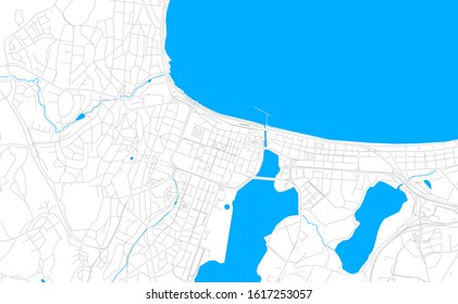 Bright vector map of Jonkoping, Sweden with fine tuning between road and water. Use this map as a background for your company or as a high-quality interior design.