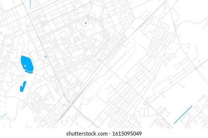 Bright vector map of Karagandy, Kazakhstan with fine tuning between road and water. Use this map as a background for your company or as a high-quality interior design.