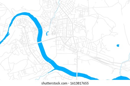 Bright vector map of Kardzhali, Bulgaria with fine tuning between road and water. Use this map as a background for your company or as a high-quality interior design.