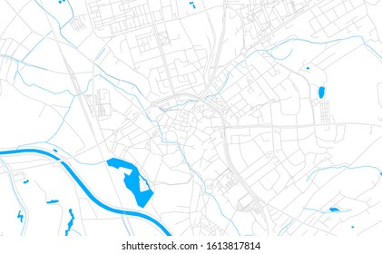 Bright vector map of  Karvina, Czechia with fine tuning between road and water. Use this map as a background for your company or as a high-quality interior design.
