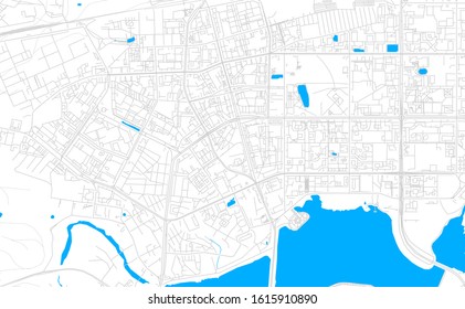 Bright vector map of Kazan, Russia with fine tuning between road and water. Use this map as a background for your company or as a high-quality interior design.