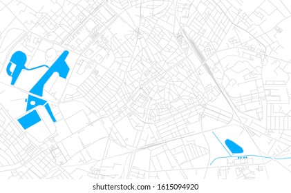 Bright vector map of Kecskemet, Hungary with fine tuning between road and water. Use this map as a background for your company or as a high-quality interior design.