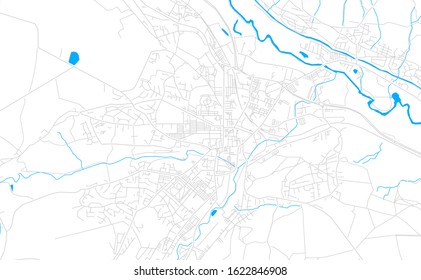 Bright vector map of Keighley, England with fine tuning between road and water. Use this map as a background for your company or as a high-quality interior design.