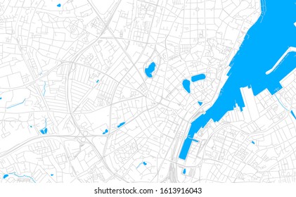 Bright vector map of Kiel, Germany with fine tuning between road and water. Use this map as a background for your company or as a high-quality interior design. svg