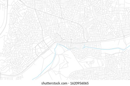Bright vector map of Kirikkale, Turkey with fine tuning between road and water. Use this map as a background for your company or as a high-quality interior design.