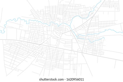 Bright vector map of Kiziltepe, Turkey with fine tuning between road and water. Use this map as a background for your company or as a high-quality interior design.