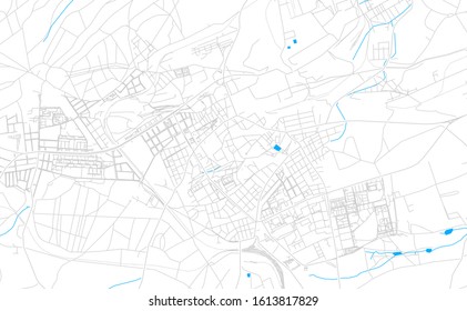Bright vector map of Kladno, Czechia with fine tuning between road and water. Use this map as a background for your company or as a high-quality interior design.