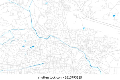 Bright vector map of Klagenfurt, Austria with fine tuning between road and water. Use this map as a background for your company or as a high-quality interior design.
