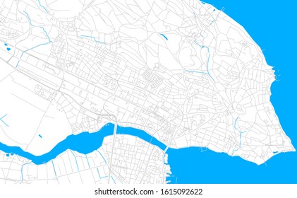 Bright vector map of Konstanz, Germany with fine tuning between road and water. Use this map as a background for your company or as a high-quality interior design.
