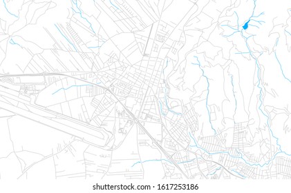 Bright vector map of La Laguna, Spain with fine tuning between road and water. Use this map as a background for your company or as a high-quality interior design.