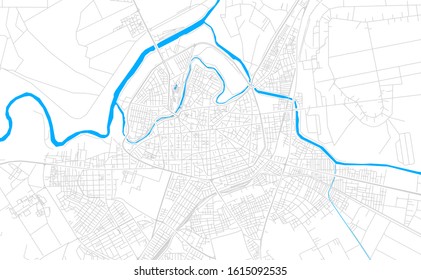 Bright vector map of Larissa, Greece with fine tuning between road and water. Use this map as a background for your company or as a high-quality interior design.