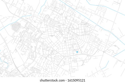 Bright vector map of Latina, Italy with fine tuning between road and water. Use this map as a background for your company or as a high-quality interior design.