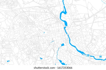 Bright vector map of Linkoping, Sweden with fine tuning between road and water. Use this map as a background for your company or as a high-quality interior design.