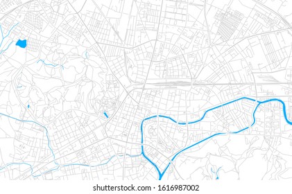 Bright vector map of Ljubljana, Slovenia with fine tuning between road and water. Use this map as a background for your company or as a high-quality interior design.