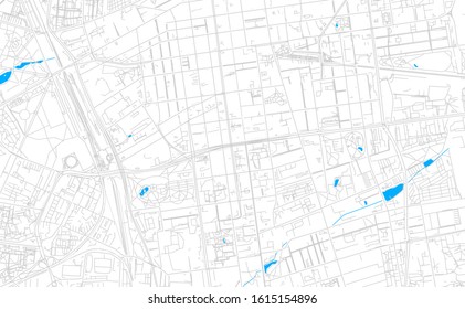 Bright vector map of Lodz, Poland with fine tuning between road and water. Use this map as a background for your company or as a high-quality interior design.