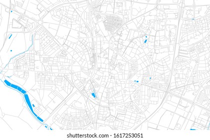 Bright vector map of Lund, Sweden with fine tuning between road and water. Use this map as a background for your company or as a high-quality interior design.