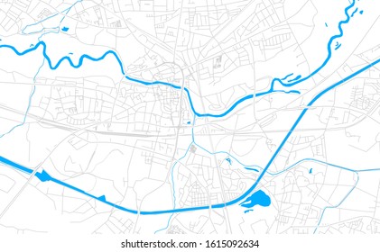 Bright vector map of Lunen, Germany with fine tuning between road and water. Use this map as a background for your company or as a high-quality interior design.