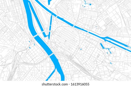 Bright vector map of Mannheim, Germany with fine tuning between road and water. Use this map as a background for your company or as a high-quality interior design.