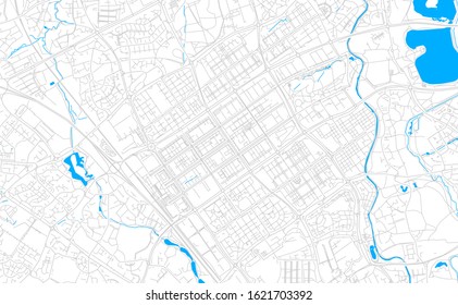 Bright vector map of Milton Keynes, England with fine tuning between road and water. Use this map as a background for your company or as a high-quality interior design.