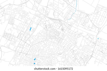 Bright vector map of Modena, Italy with fine tuning between road and water. Use this map as a background for your company or as a high-quality interior design.