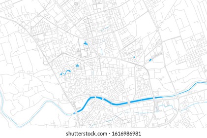 Bright vector map of Murcia, Spain with fine tuning between road and water. Use this map as a background for your company or as a high-quality interior design.