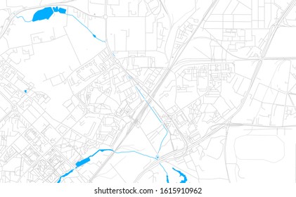 Bright vector map of Mytishchi, Russia with fine tuning between road and water. Use this map as a background for your company or as a high-quality interior design.