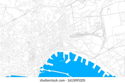 Bright vector map of Naples, Italy with fine tuning between road and water. Use this map as a background for your company or as a high-quality interior design.