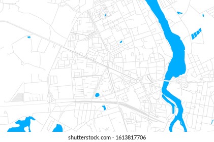 Bright vector map of Narva, Estonia with fine tuning between road and water. Use this map as a background for your company or as a high-quality interior design.