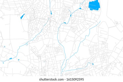 Bright vector map of Norderstedt, Germany with fine tuning between road and water. Use this map as a background for your company or as a high-quality interior design.
