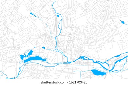 Bright vector map of Northampton, England with fine tuning between road and water. Use this map as a background for your company or as a high-quality interior design.