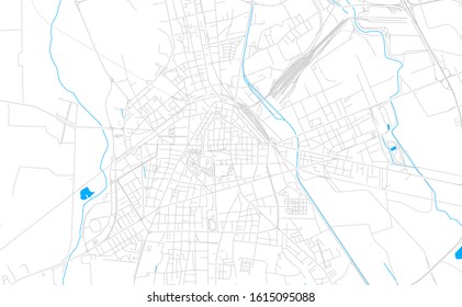 Bright vector map of Novara, Italy with fine tuning between road and water. Use this map as a background for your company or as a high-quality interior design.