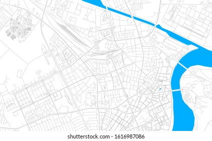 Bright vector map of Novi Sad, Serbia with fine tuning between road and water. Use this map as a background for your company or as a high-quality interior design.
