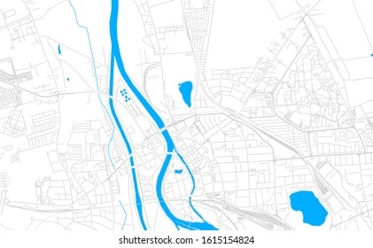 Bright vector map of Opole, Poland with fine tuning between road and water. Use this map as a background for your company or as a high-quality interior design.