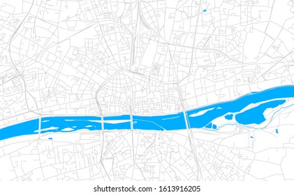 Bright vector map of Orleans, France with fine tuning between road and water. Use this map as a background for your company or as a high-quality interior design.