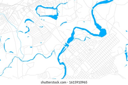 Bright vector map of Orsk, Russia with fine tuning between road and water. Use this map as a background for your company or as a high-quality interior design.