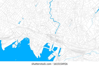 Bright vector map of Oslo, Norway with fine tuning between road and water. Use this map as a background for your company or as a high-quality interior design.