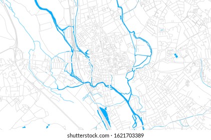 Bright vector map of Oxford, England with fine tuning between road and water. Use this map as a background for your company or as a high-quality interior design.