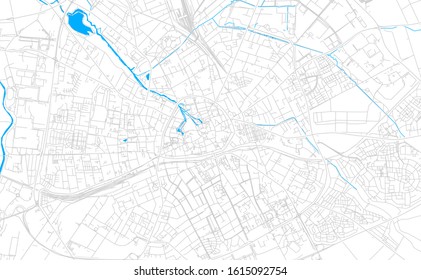 Bright vector map of Paderborn, Germany with fine tuning between road and water. Use this map as a background for your company or as a high-quality interior design.