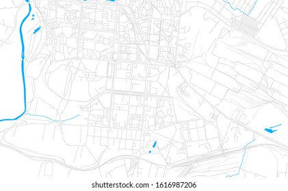 Bright vector map of Pervouralsk, Russia with fine tuning between road and water. Use this map as a background for your company or as a high-quality interior design.