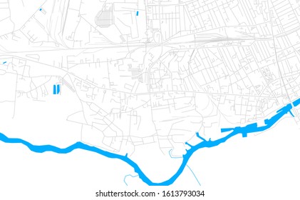 Bright vector map of Pinsk, Belarus with fine tuning between road and water. Use this map as a background for your company or as a high-quality interior design.