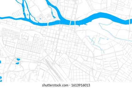 Bright vector map of Pori, Finland with fine tuning between road and water. Use this map as a background for your company or as a high-quality interior design.
