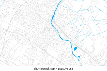 Bright vector map of Prato, Italy with fine tuning between road and water. Use this map as a background for your company or as a high-quality interior design.