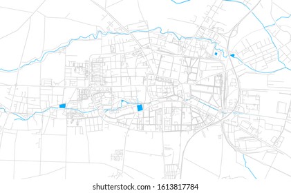 Bright vector map of  Prostejov, Czechia with fine tuning between road and water. Use this map as a background for your company or as a high-quality interior design.