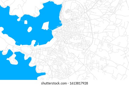 Bright vector map of Pula/Pola, Croatia with fine tuning between road and water. Use this map as a background for your company or as a high-quality interior design.