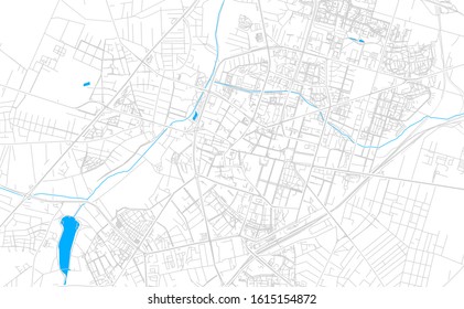 Bright vector map of Radom, Poland with fine tuning between road and water. Use this map as a background for your company or as a high-quality interior design.